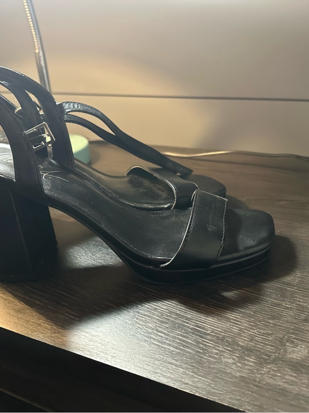 Classic Black Block Heel Sandals - Women's Strappy Platform